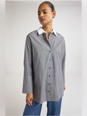 Scoop Oversized Cotton poplin blouse